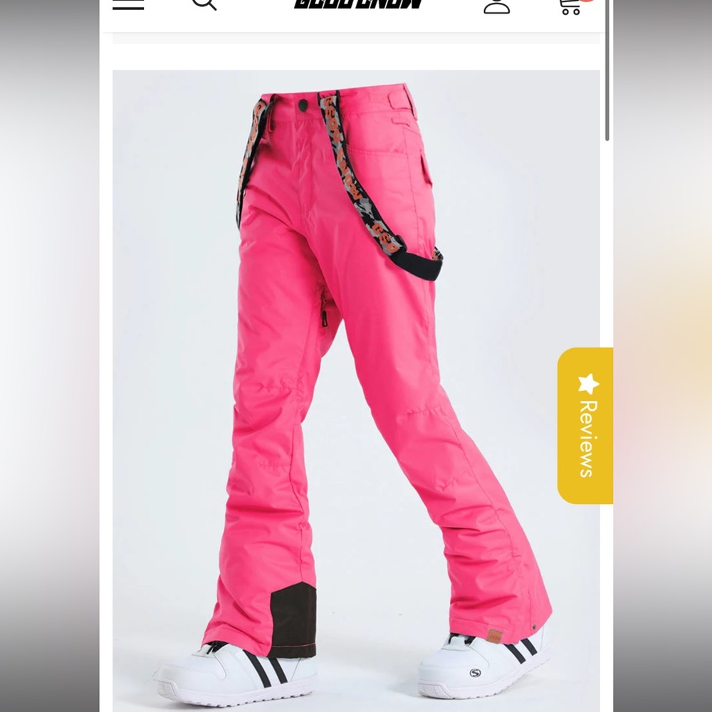 Gsou Women's Pink Thermal waterproof windproof, and snow proof Ski pants size s